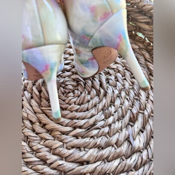 Stuart Weitzman Pastel Watercolor Floral Heel Pumps 4.5 - Picture 4 of 7
